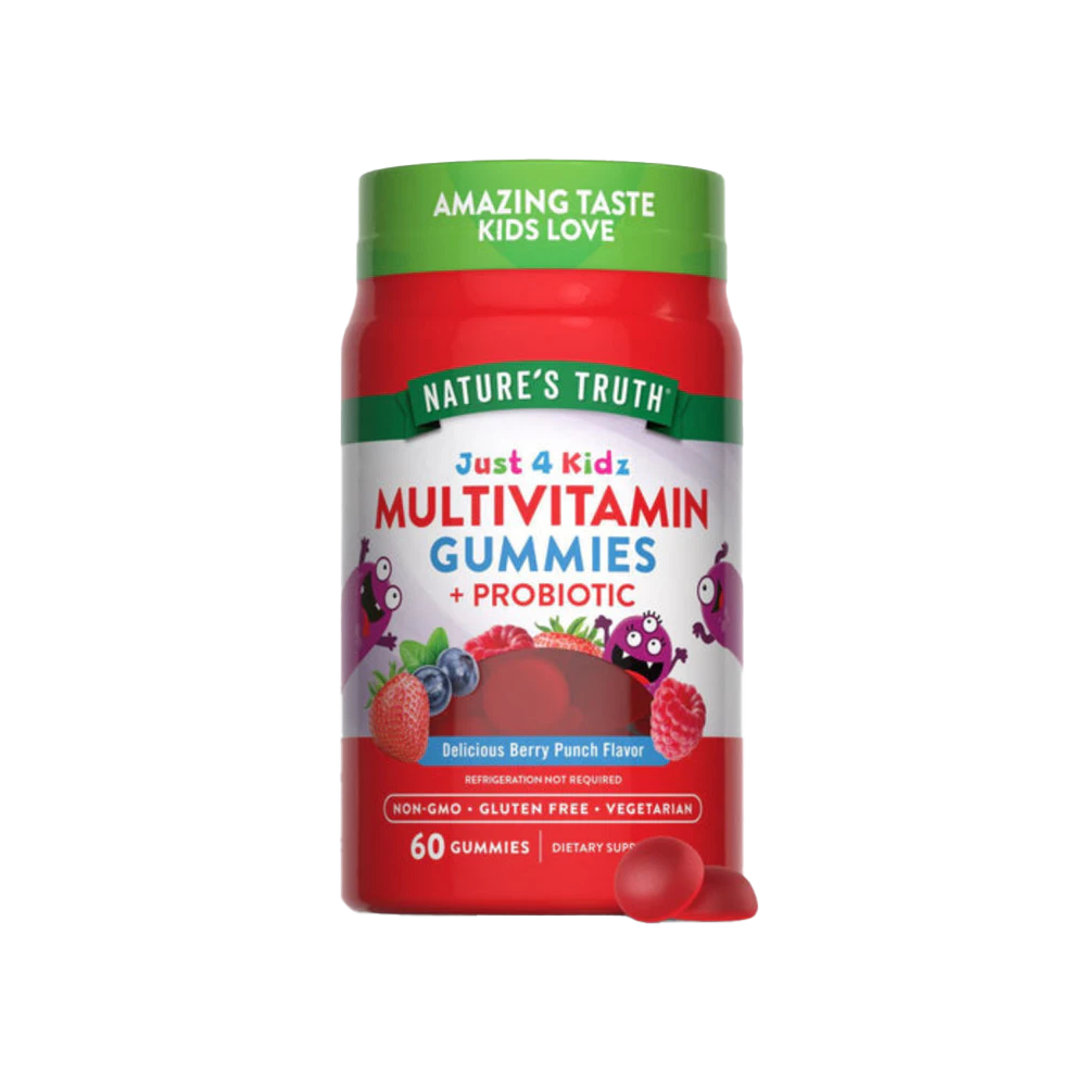 Nature’s Truth Kids Multivitamin + Probiotic Gummies – Berry Punch Flavor