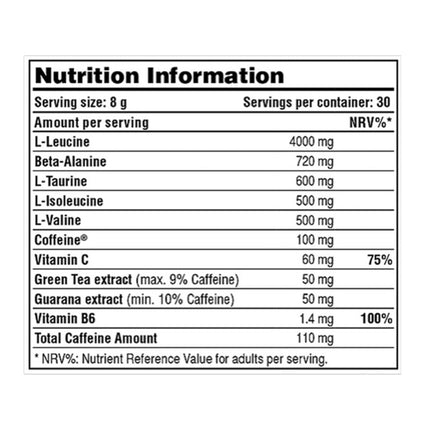 Galvanize Nutrition BCAA Max NRG – 240g