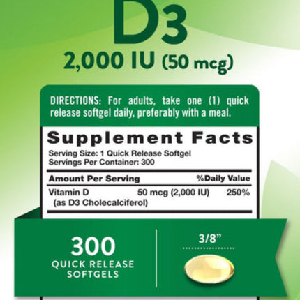 Nature’s Truth Vitamin D3 2,000 IU