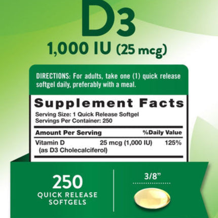 Nature’s Truth Vitamin D3 1,000 IU