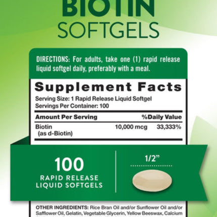 Nature’s Truth Biotin 10,000 mcg