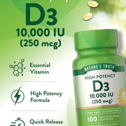 Nature’s Truth Vitamin D3 10,000 IU